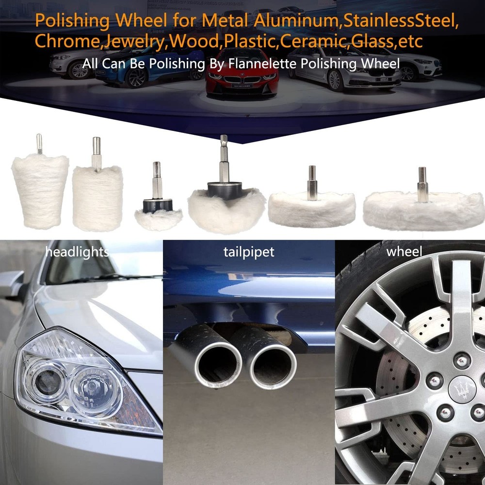 Versatile 6-Piece Buffing Wheel Kit for Electric Drill - Ultimate Smooth Finish