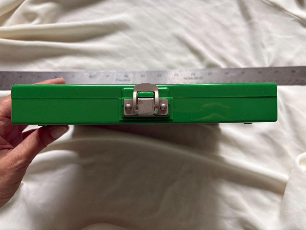 100-Place Microscope Slide Storage Box HEATHROW Cork-Lined - Green