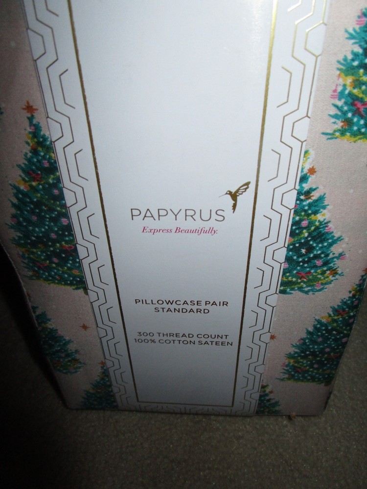 NEW CHRISTMAS TREE PAPYRUS 2 STANDARD PILLOWCASE