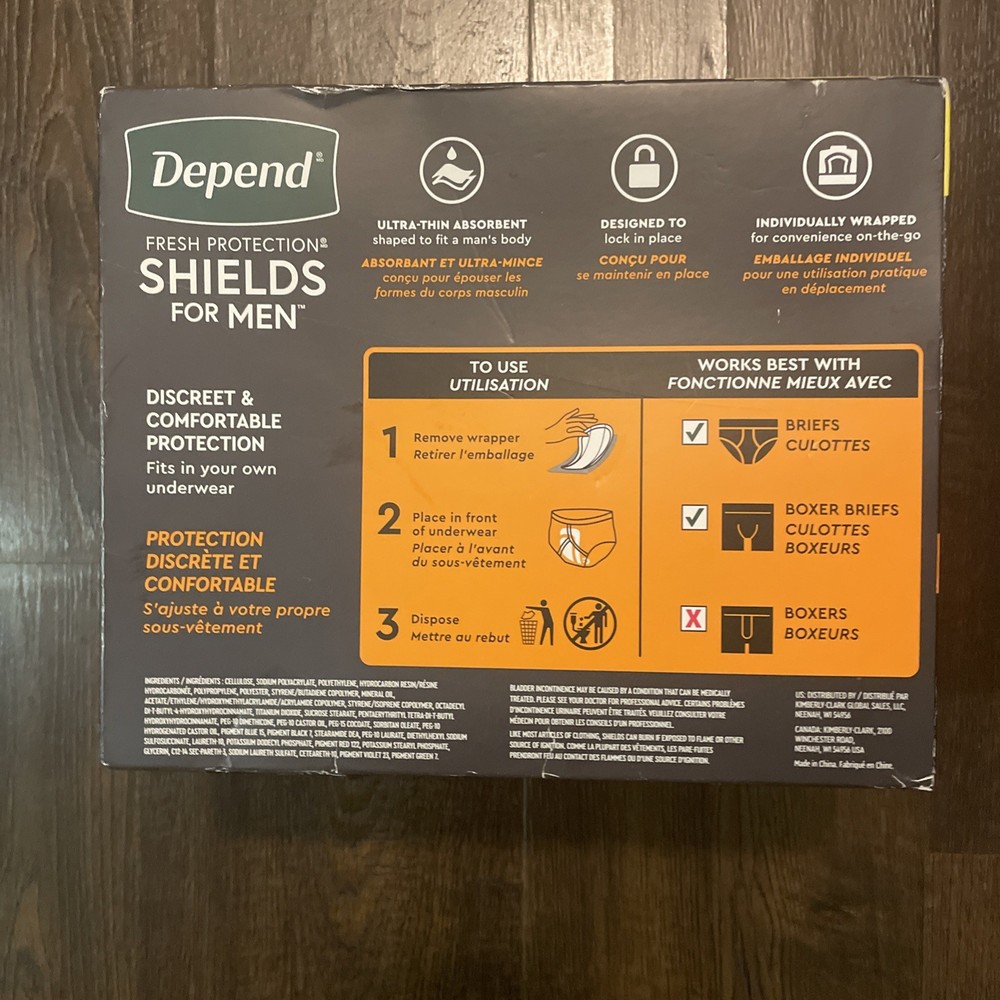 Depend Shields Incontinence Pads for Men, Light Absorbency, 90 Count Packagin...