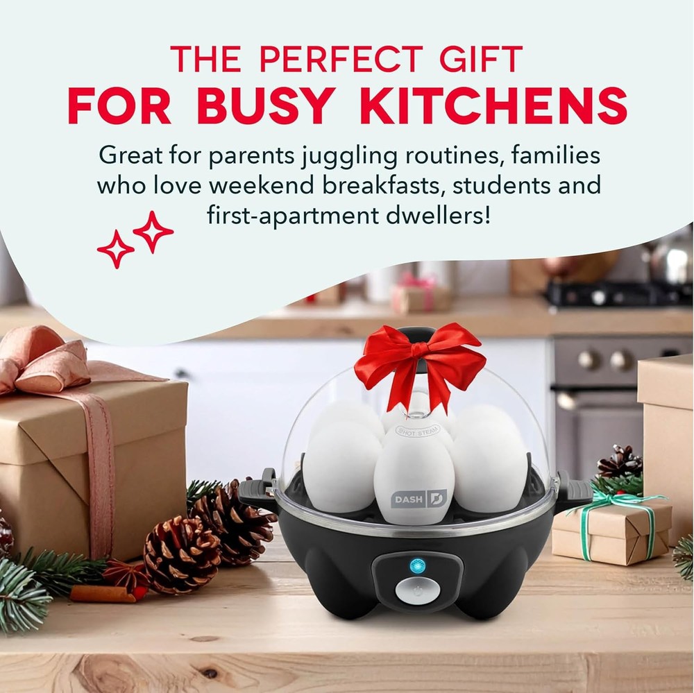 DASH Electric Rapid Egg Cooker, 7 Egg Capacity, Black