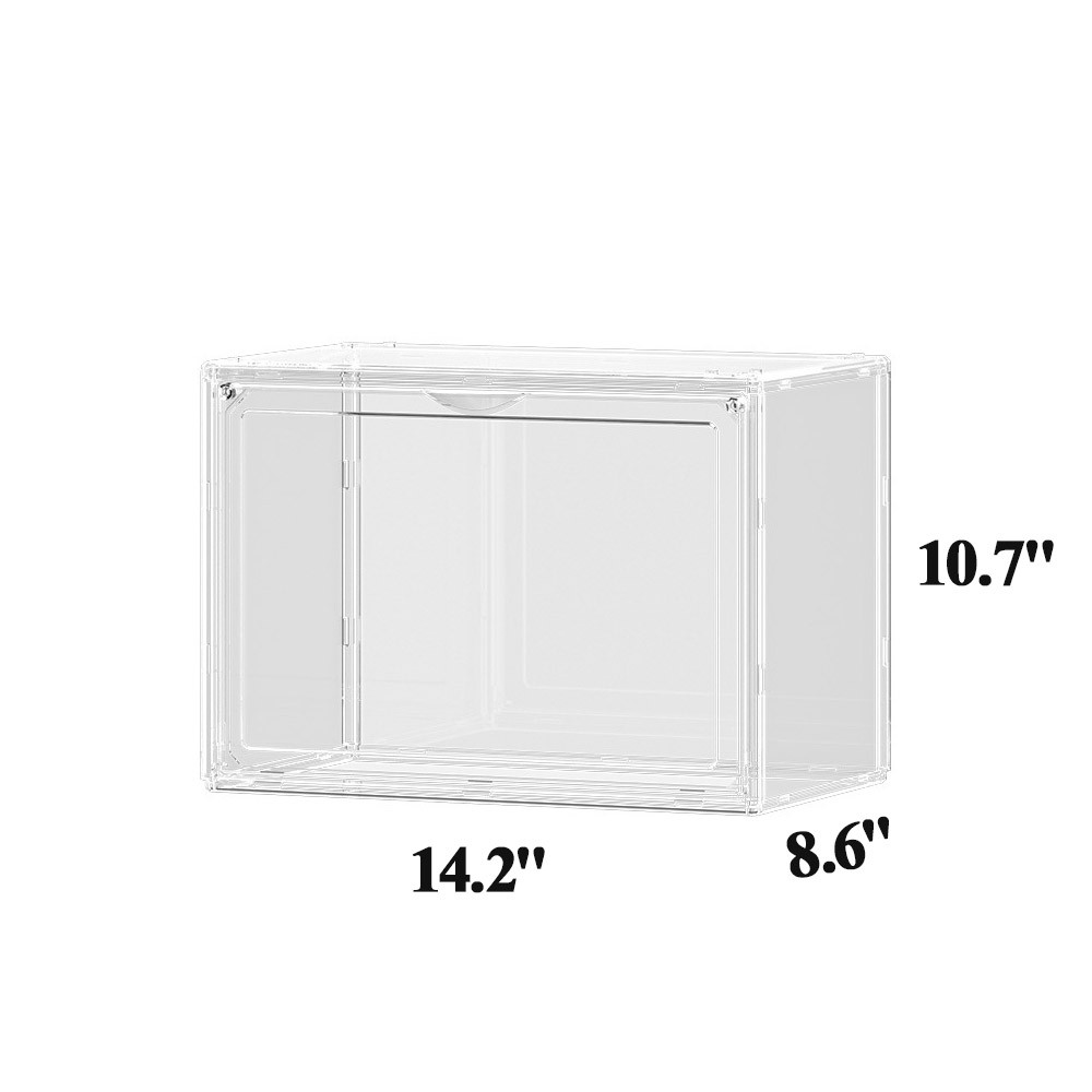 Clear Acrylic Display Case, Large Stackable Storage 1 Pack, X Large-Clear╏
