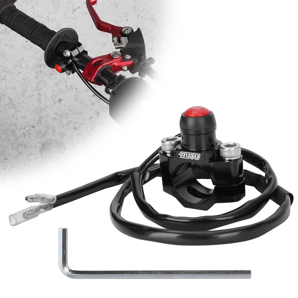 CNC Universal Motorcycle Engine Stop Start Kill Switch Button with Mounting