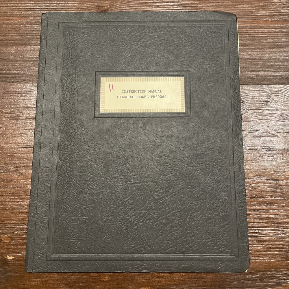 Microdot Model PB30064 Instruction Manual IM 1082C