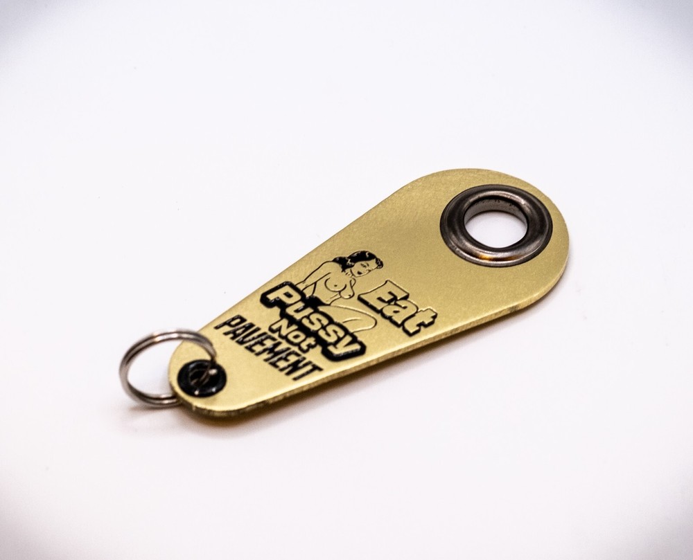 Solid Brass Motorcycle Gremlin Bell Hanger Eat PussyCat Not Pavement Chopper