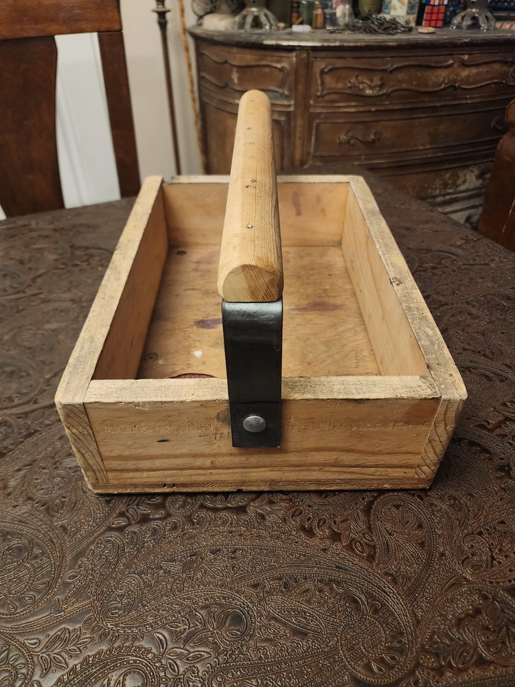 Wooden Caddy Or Tool Box. Organizer. Farmhouse, Primitive, Rustic.