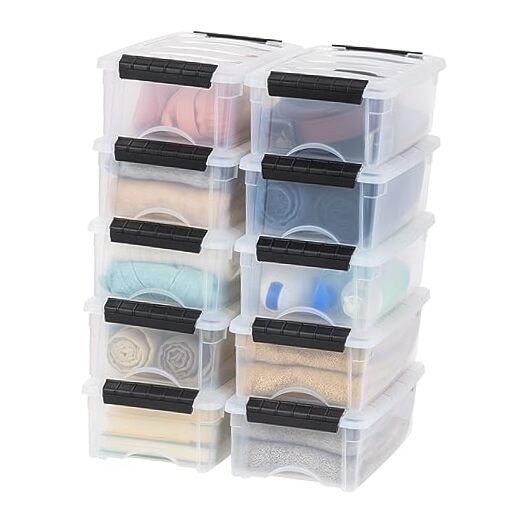 6 Qt Stackable Plastic Storage Bins with Lids, 10 Pack - BPA 6 Qt. - 10 Pack