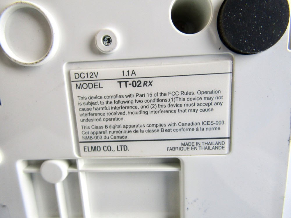 Elmo TT-02RX Document Camera Visual Presenter 5.2x Optical Zoom USB VGA NO CORDS