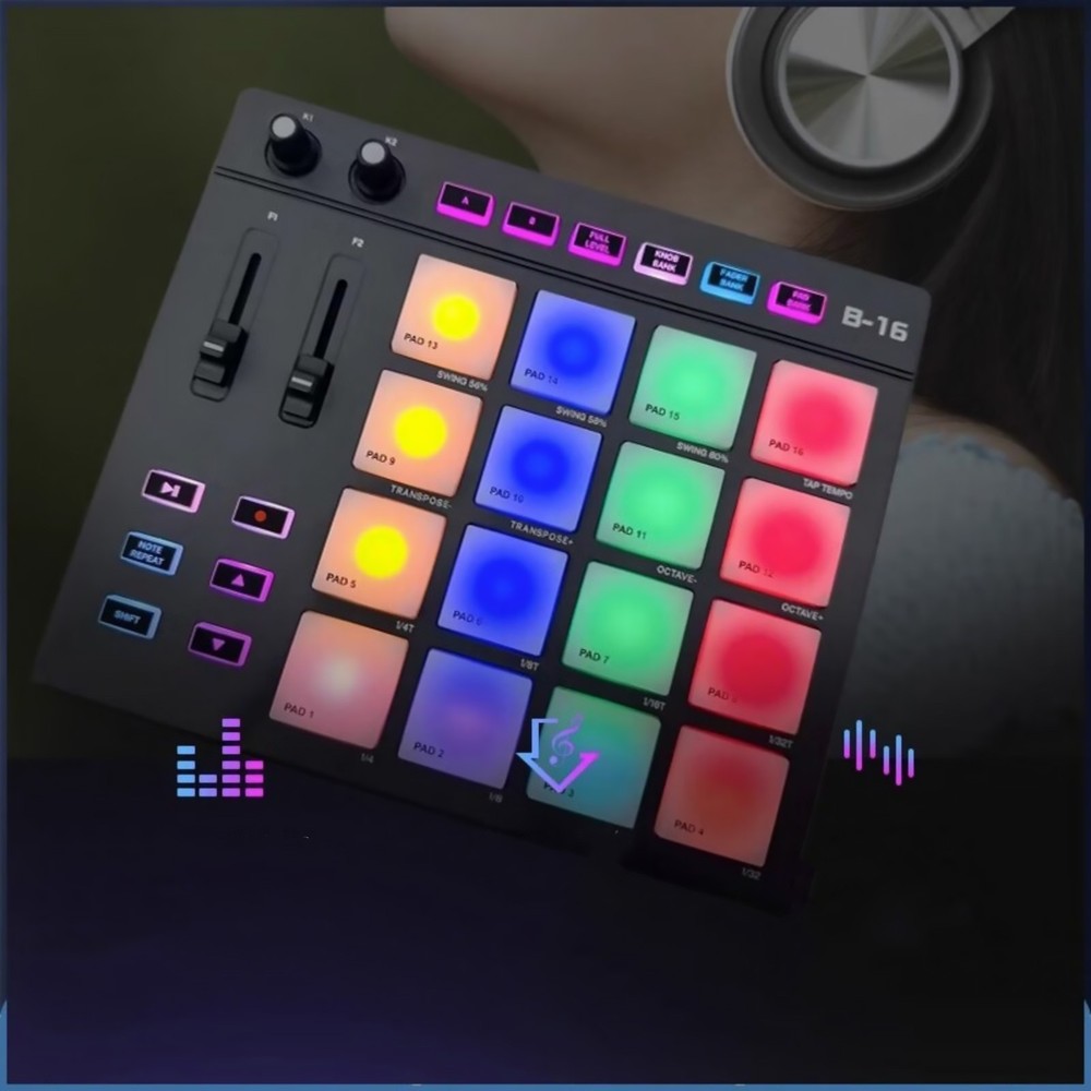 1PC MIDI Pad Controller Beat Maker Machine For Finger Drumming Music Making