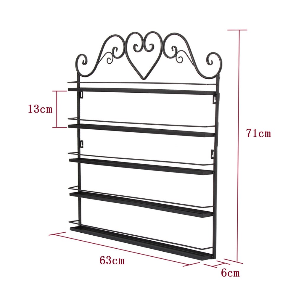 5 Metal Tier Nail Polish Rack Wall Mounted Display Organizer Holder Stand Assemb