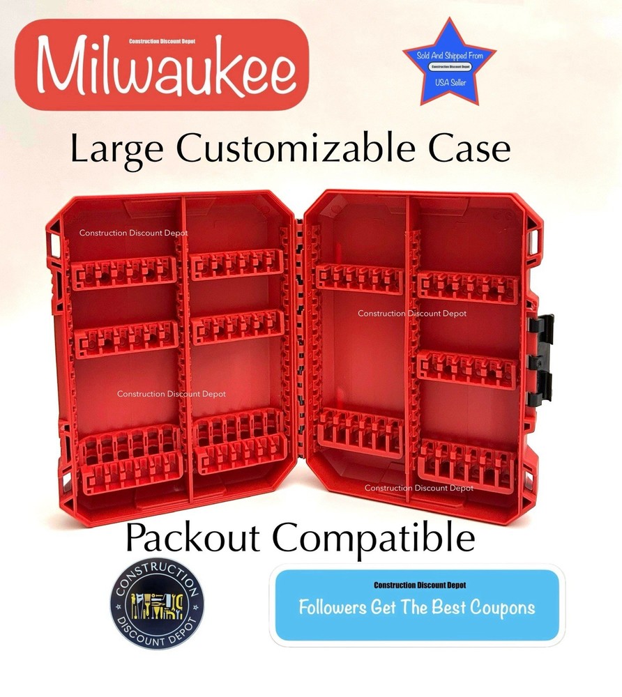Milwaukee PACKOUT COMPATIBLE Customizable Large Case Drill Bit Organizer