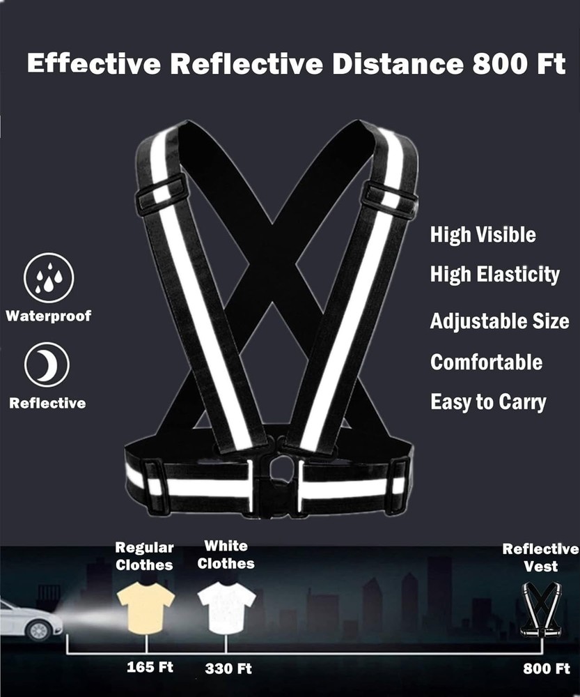 2-10 Pack Adjustable Reflective Vests - Essential Safety Gear for Night Exercise