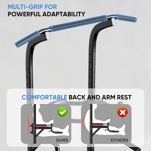 Pull Up Bar, Multi-Function Pull Up Dip Bar Station, Home Gym Workout Black