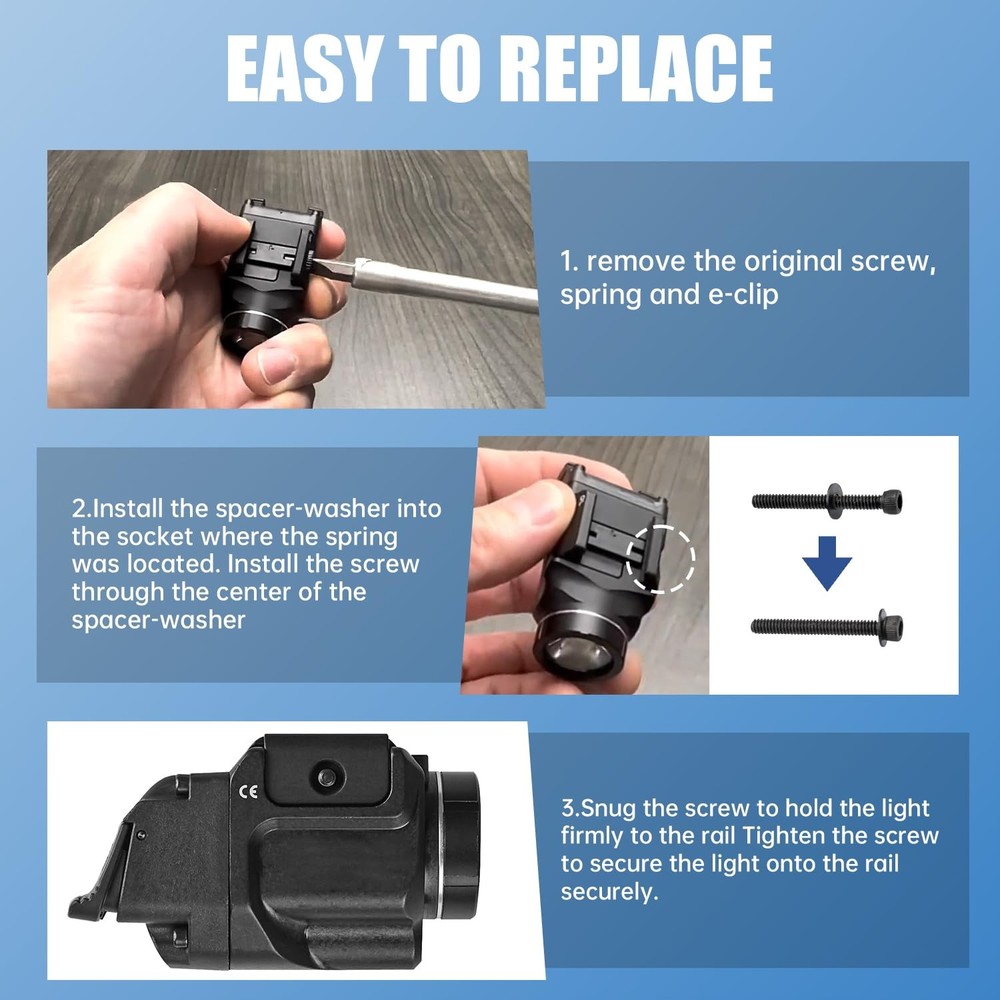Screw Kit Replacement for StreamLight TLR7, 7A, 7 SUB, 8, 8A, 9, 10, black