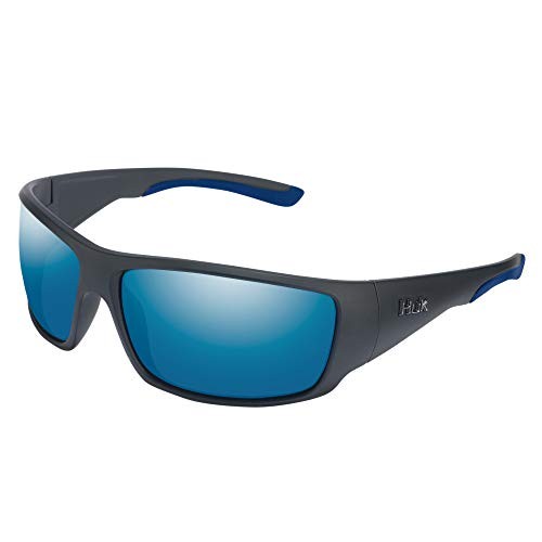 Sunglasses, Polarized Lens Medium-Large (Spearpoint) Blue Mirror / Matte Black