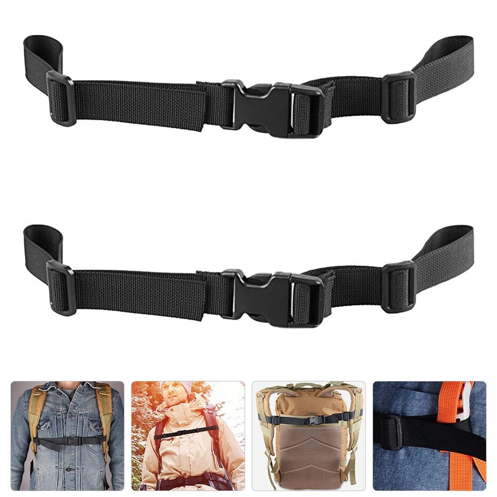 2PCS Quick Release Backpack Straps Adjustable Chest Belts for Hiking Camping