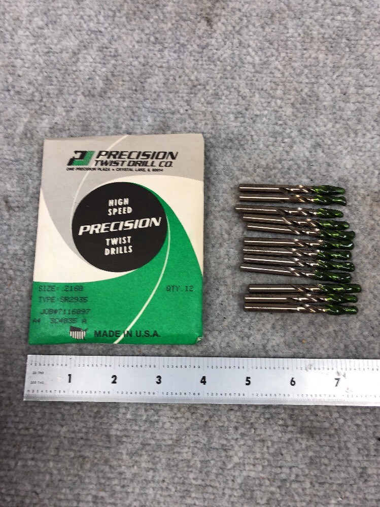 12 Pcs PRECISION TWIST DRILL SR2935 Size .2160