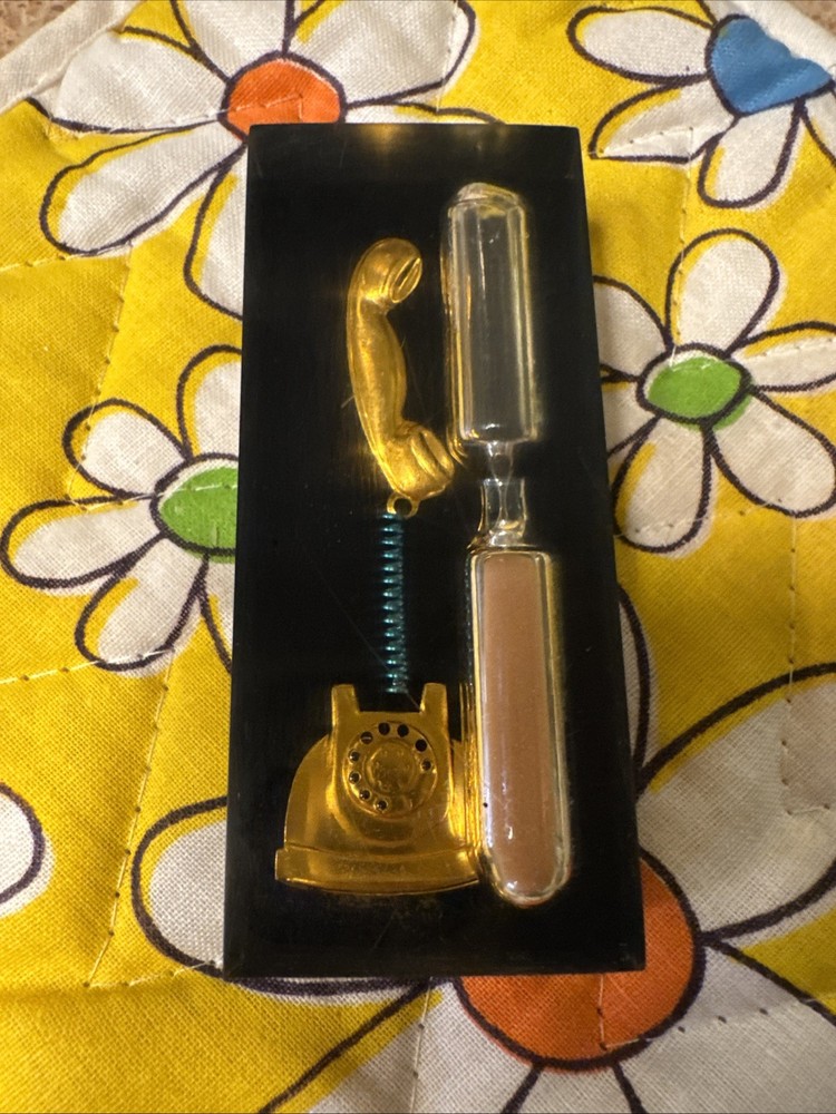 GTE General Telephone Operator MCM Lucite Hourglass Timer To Limit Phone Calls