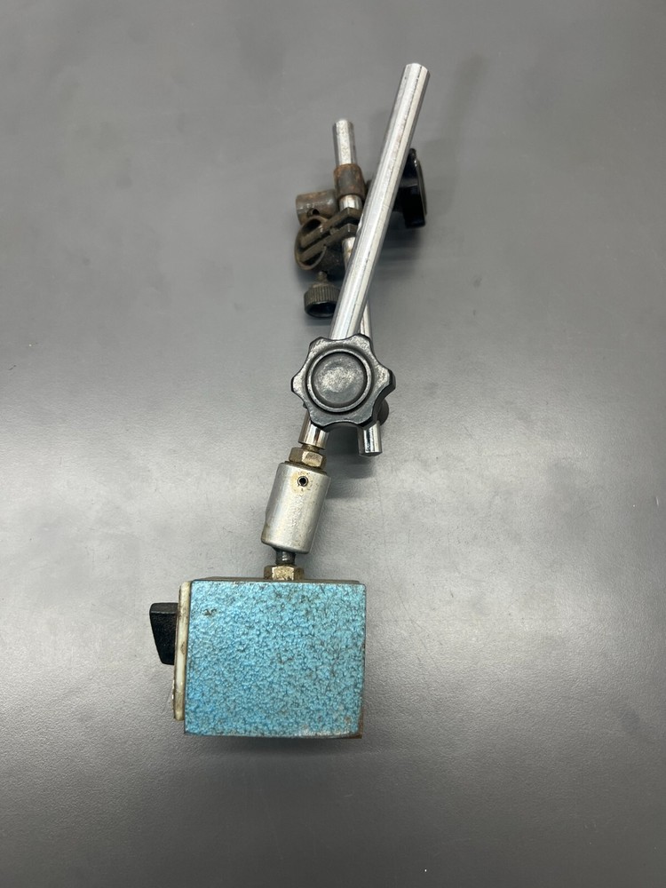 VINTAGE DOUBLE ROD MAGNETIC BASE HOLDER FOR DIAL TEST INDICATOR