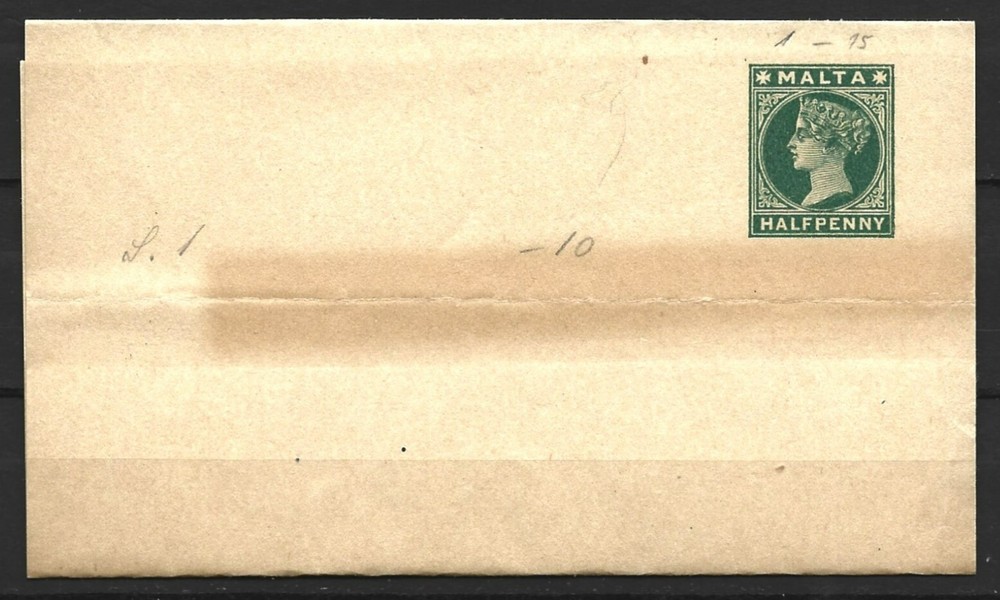MALTA QV HALF PENNY GREEN WRAPPER UNUSED