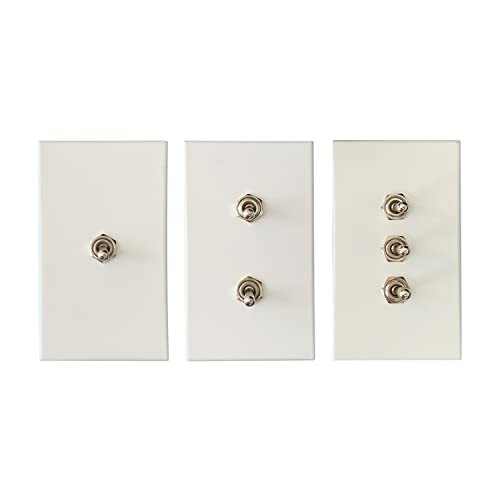 Aruastudio Retro Interior Light Switch ON-Off Set, Switch White 002 Silver