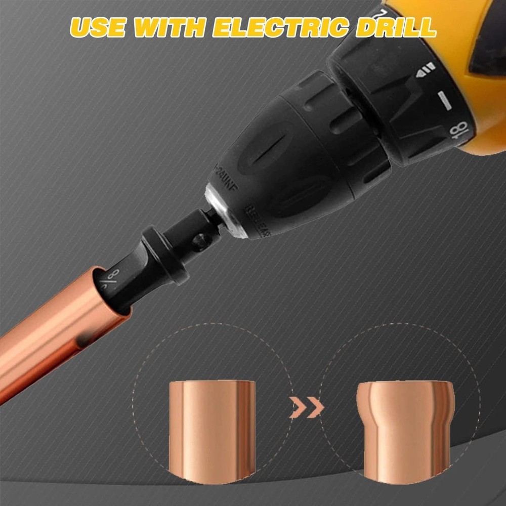Portable HVAC Copper Pipe 5-in-1 Expander Tool with Multiple Drill Bits