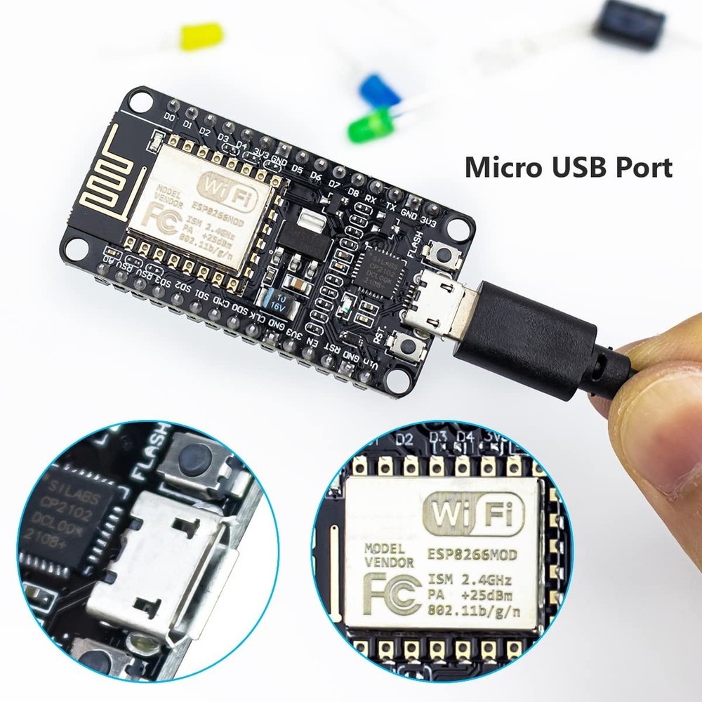 3Pcs ESP8266 ESP-12E CP2102 NodeMCU Lua Wireless Module Development Board for...