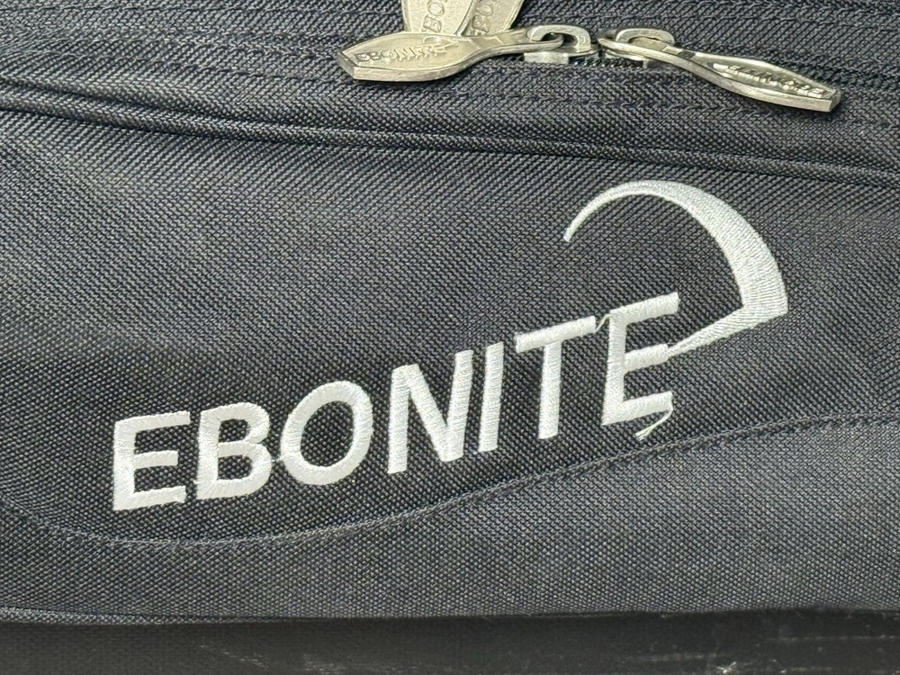 Ebonite 2 Ball Transport Telescoping Rolling Bowling Bag Black Great Condition