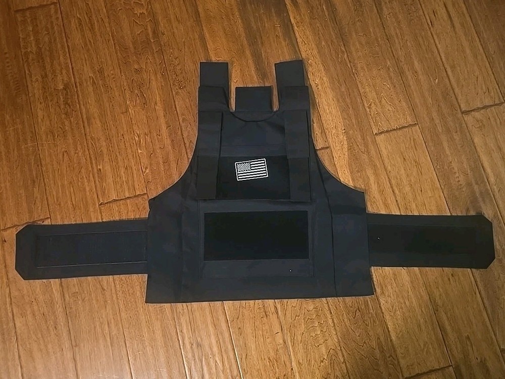 Black Vest Plate Carrier With Patch