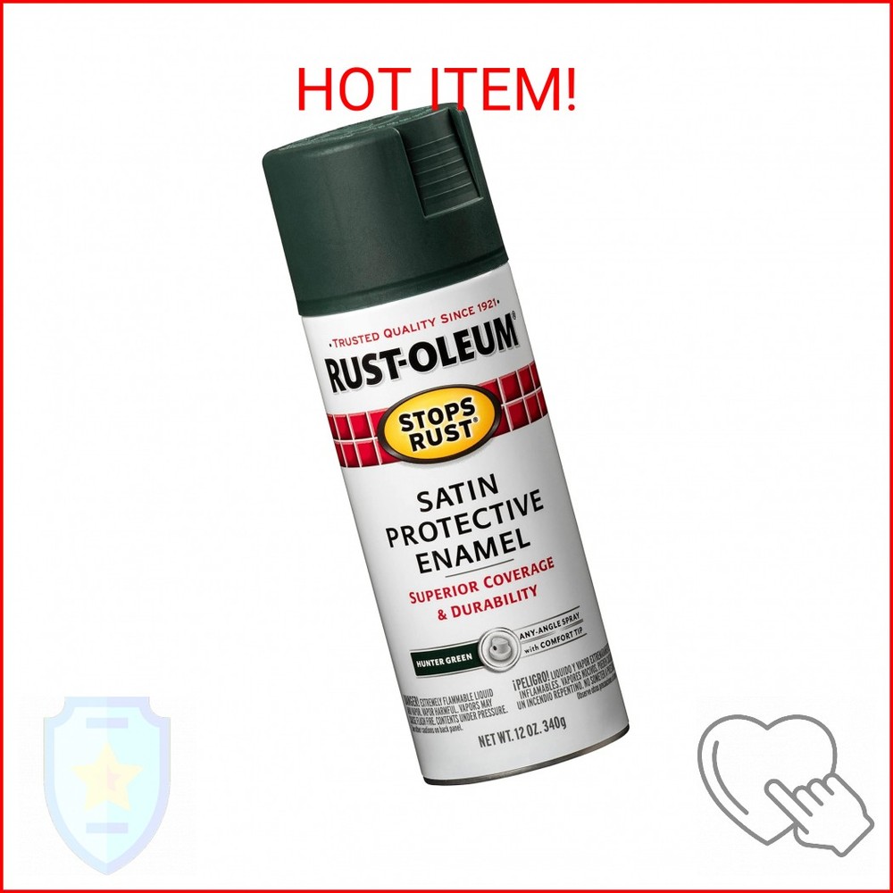 12 oz Satin Hunter Green Stops Rust Spray Paint