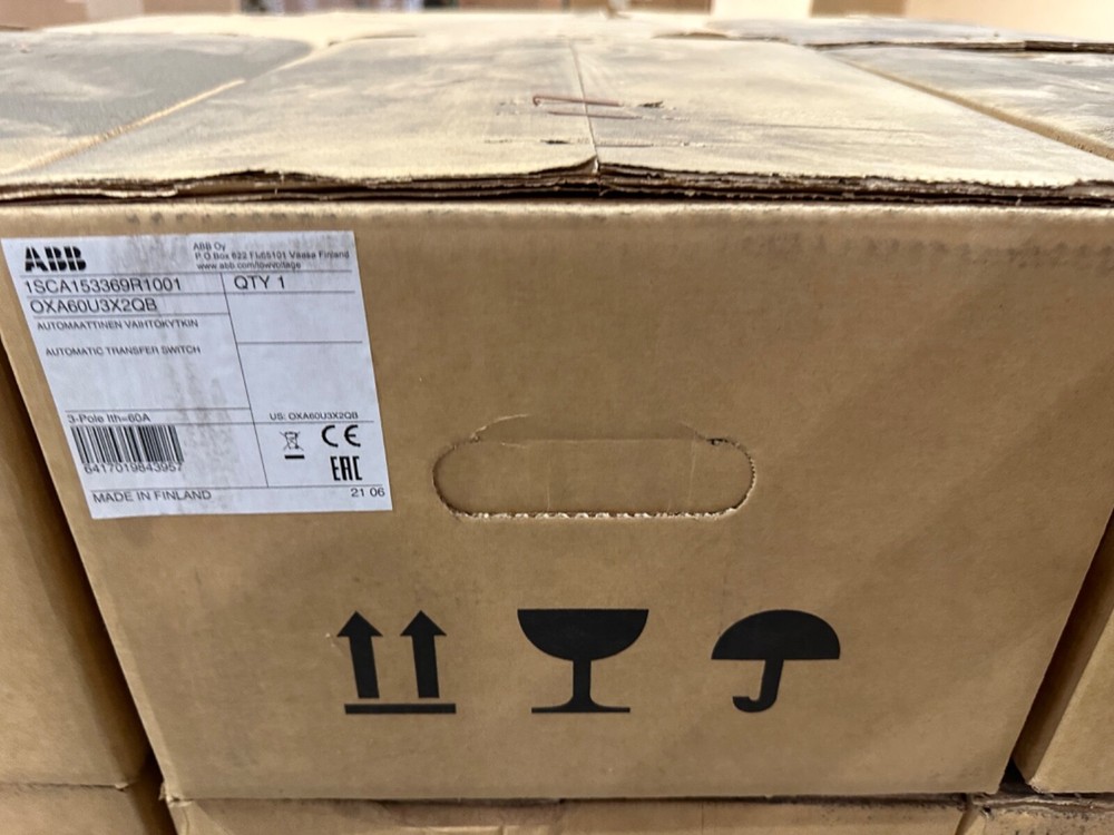 ABB AUTOMATIC TRANSFER SWITCH 60 AMP 480V OXA60U3X2QB