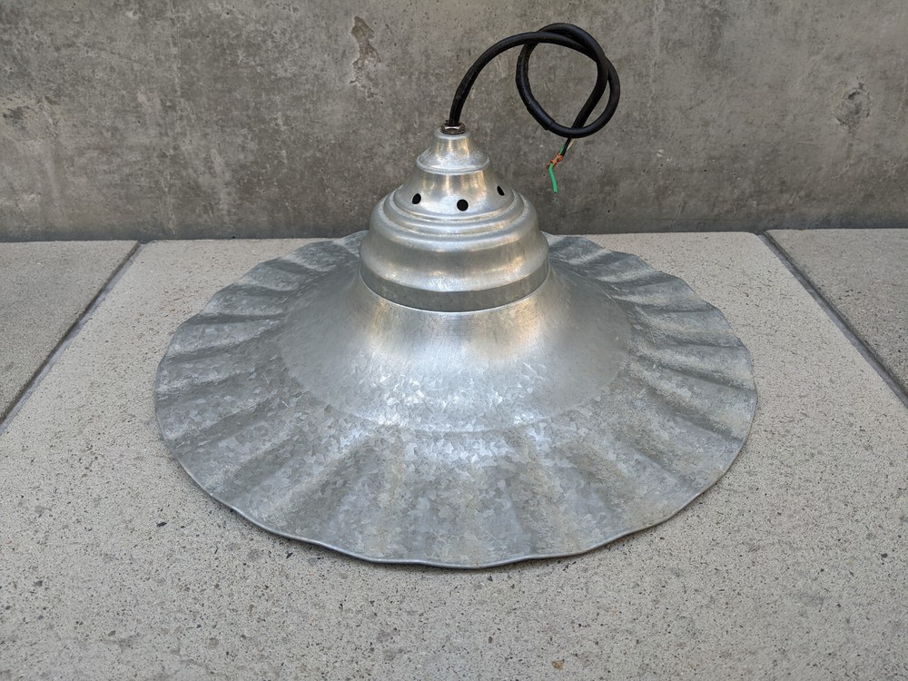 Radial Wave Stainless Steel Light/Shade Complete  16 3/4" Diameter