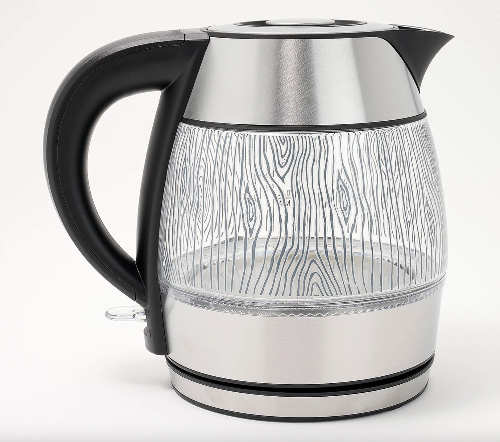 Temp-tations 1.2-L Electric Tea Kettle-Woodland White