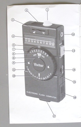 Vivitar Electronic Flash Meter Computer Instruction Manual