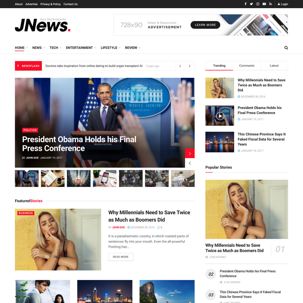 News Website Design with Free VPS Web Hosting and Installation