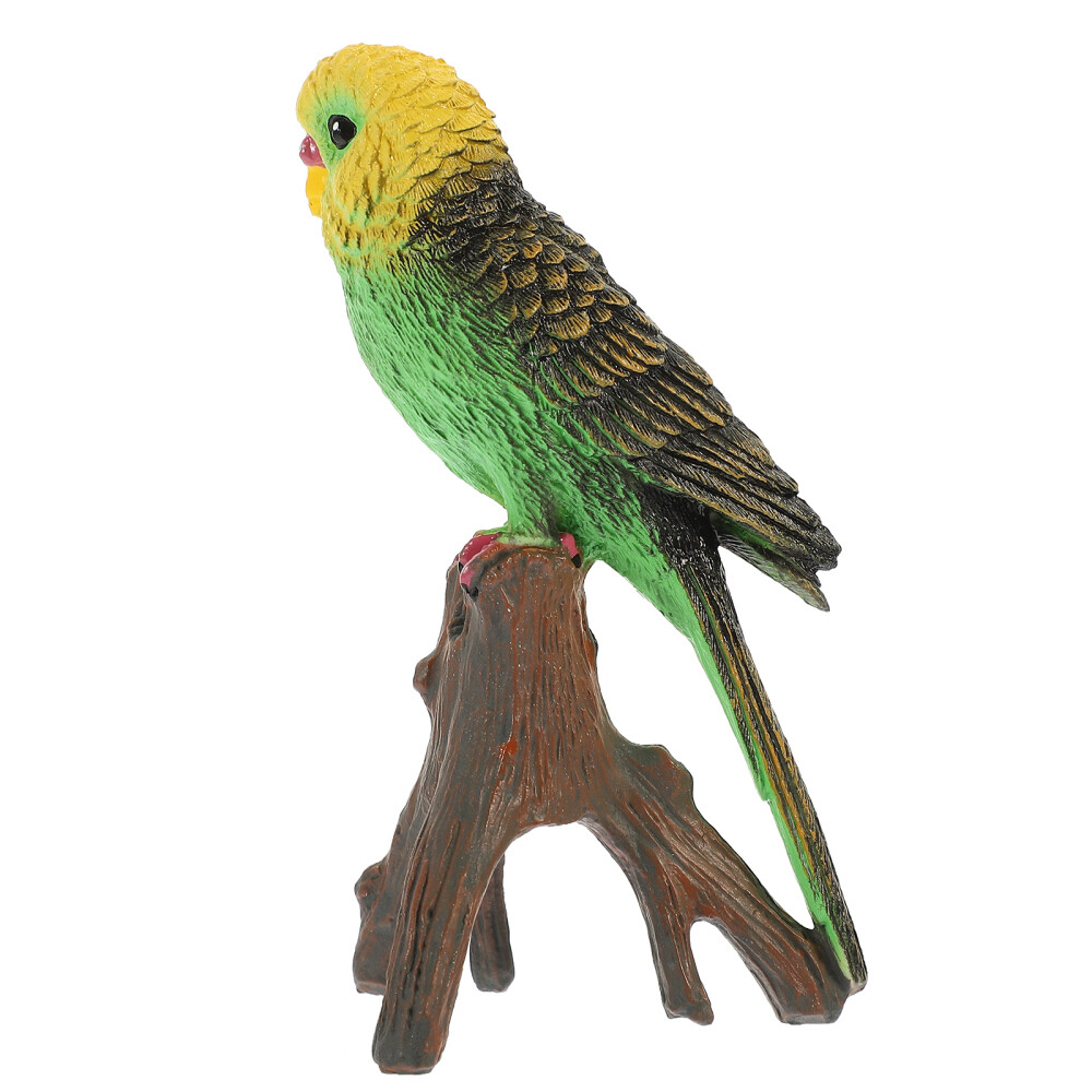 Artificial Parrot Figurine Lifelike Bird Model Standing Statue Decorative Model