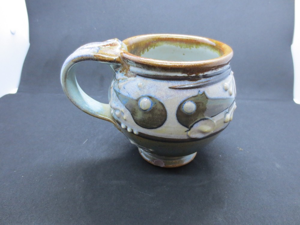 Vintage Handmade Pottery Mug 4" - Marked on Bottom