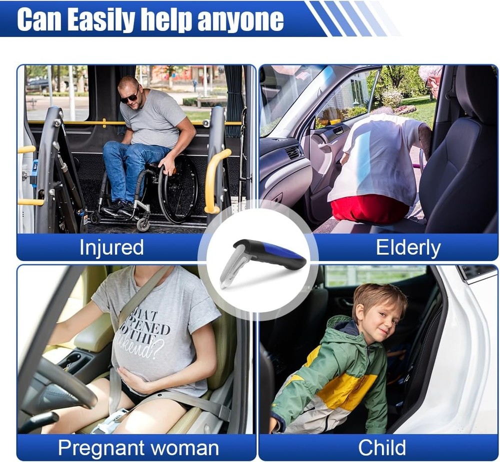 Car Handle Assist, Multifunction Auto Door Assist, Elderly & H Size: Blue 1 PC
