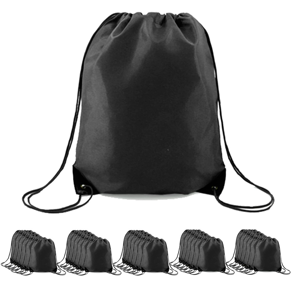 BeeGreen 30 Pieces Black Drawstring Bags Cinch Bulk String Large,