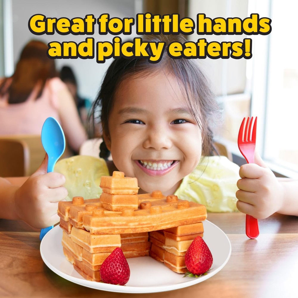 Building Brick Waffle Maker- Cook Fun Buildable Waffles or Pancakes- Make Hou...
