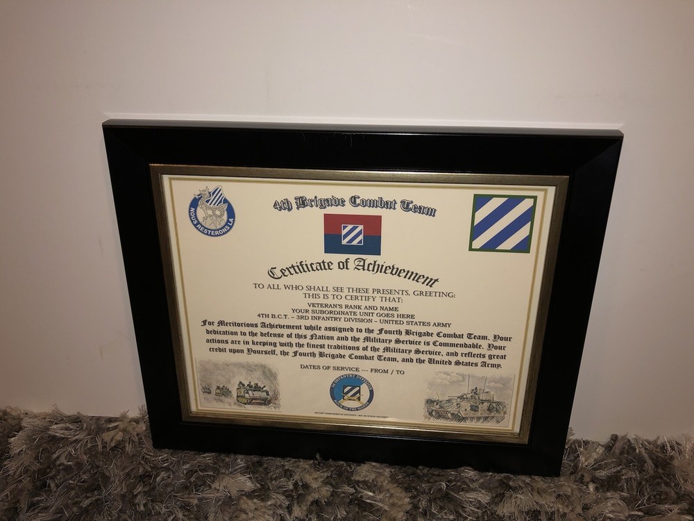 4TH B.C.T. / 3RD INFANTRY DIVISION (COMMEMORATIVE CERTIFICATE)