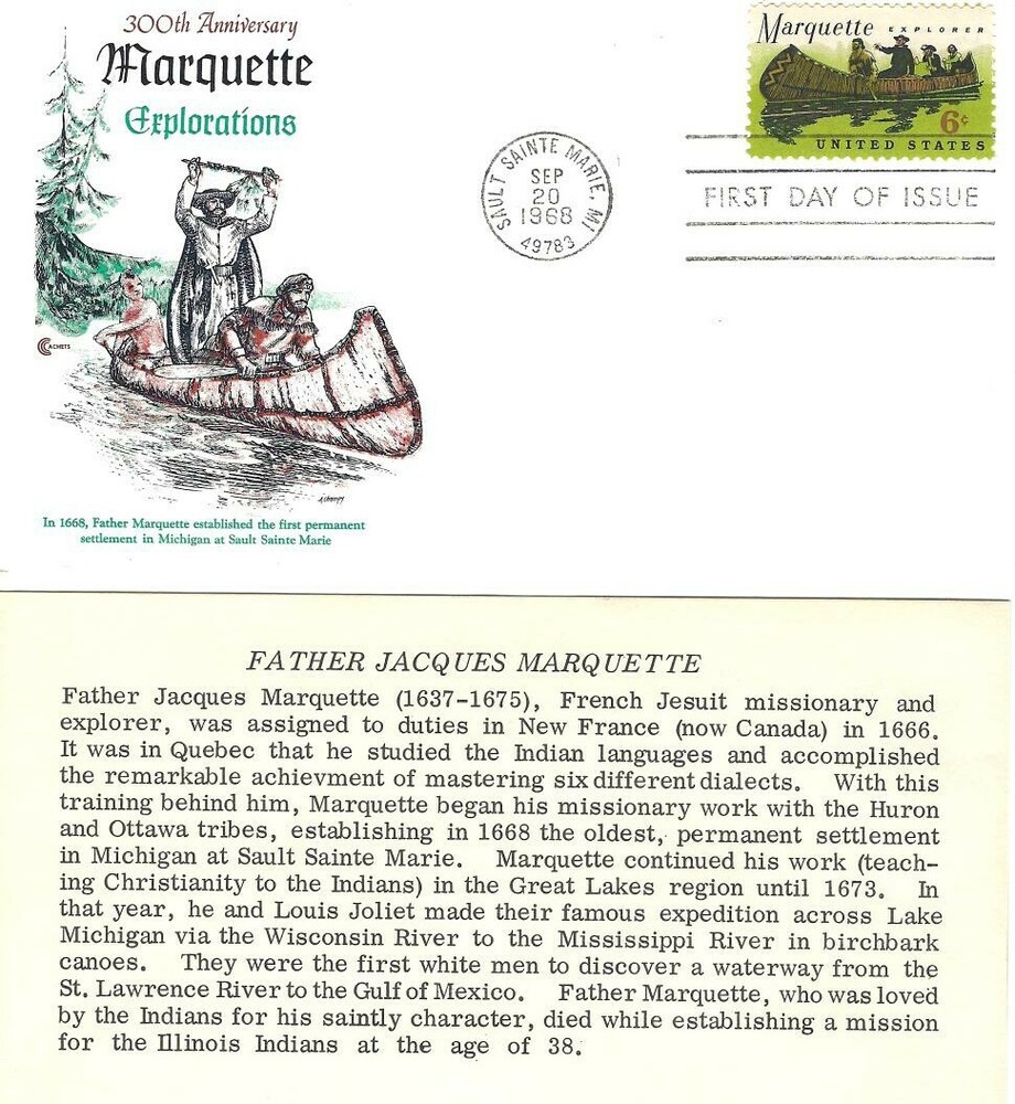1356 6c MARQUETTE - Cover Craft cachet