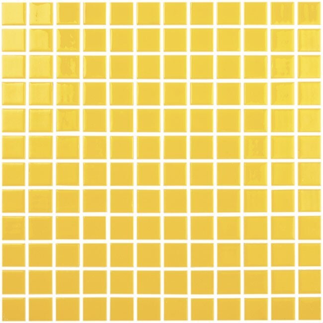 Yellow Iridescent Opaque Glass Mosaic Tile