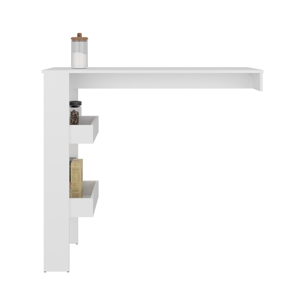 Bar Table 43.1" H, 3 Shelves, White - Kitchen