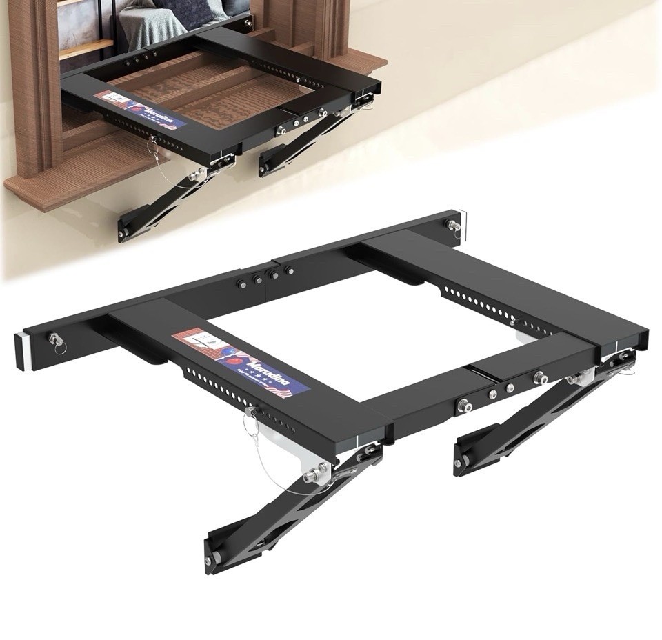 Upgraded No-Drill Window AC Bracket, Adjustable Window Air Conditioner Support