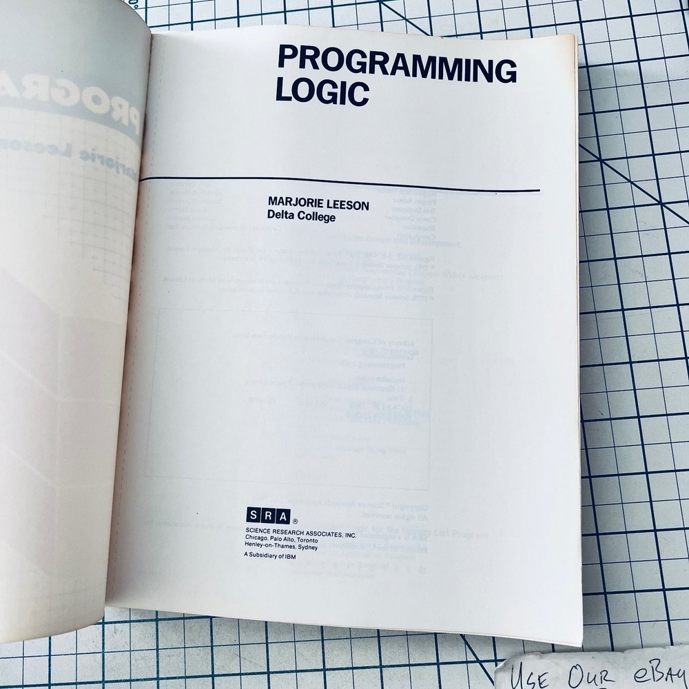 Programming Logic Marjorie Leeson IBM 1983 Vintage Computer Computing Design