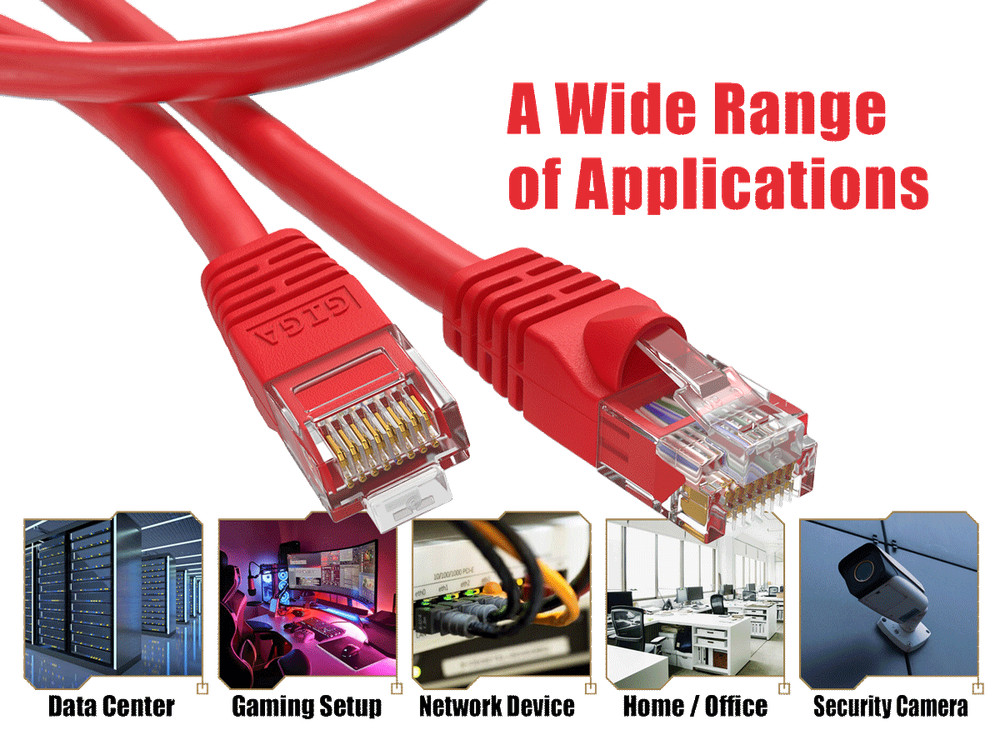 75ft Cat6 UTP Ethernet Network Patch Cable Snagless 24AWG Bare Copper, Red