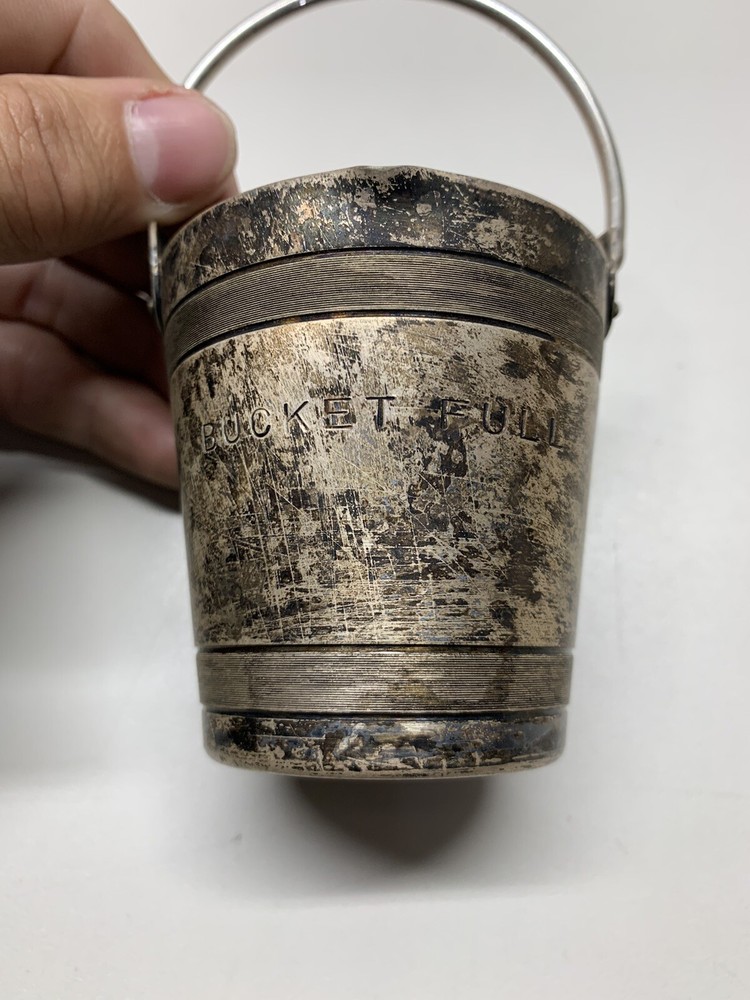 Vintage Napier Silver Plate Bucket Full 4oz Cup Jigger
