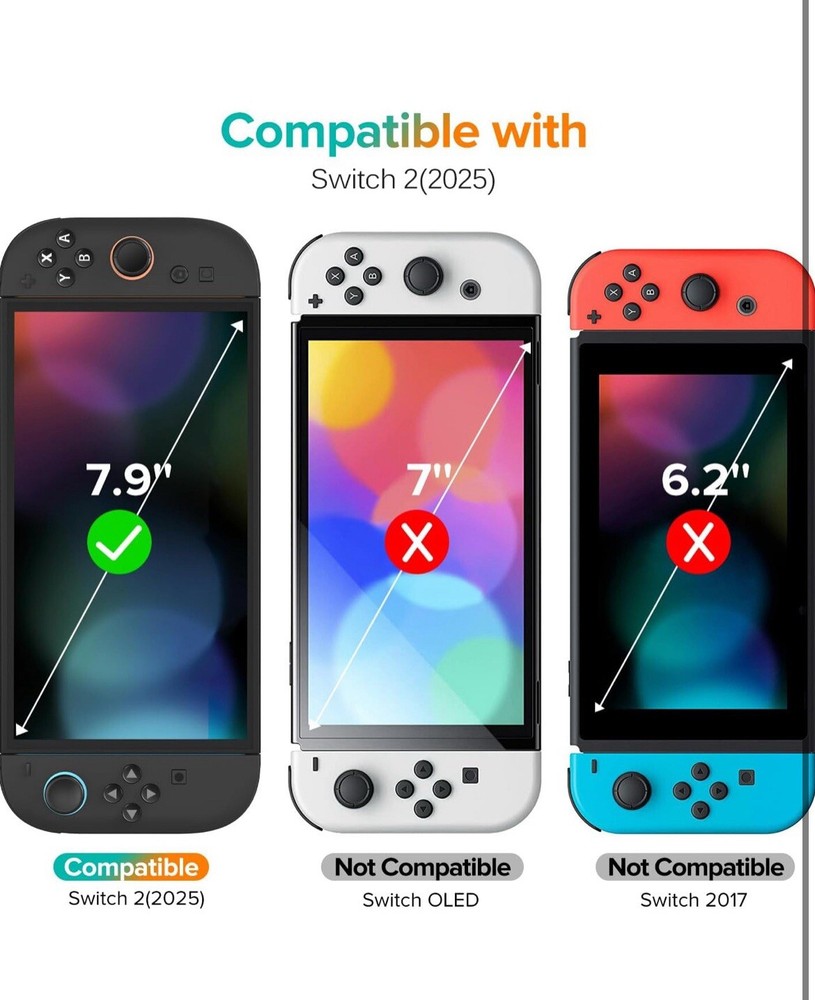 3-Pack Screen Protector Tempered Glass for Nintendo Switch