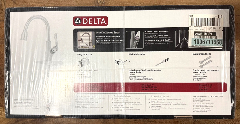 Delta Eldridge Single-Handle PullDown Kitchen Faucet ShieldSpray Polished Chrome